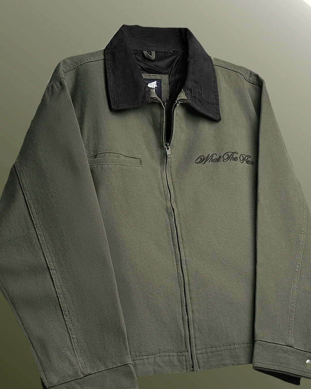 Forest Olive Denim Cord Jacket - Image 4
