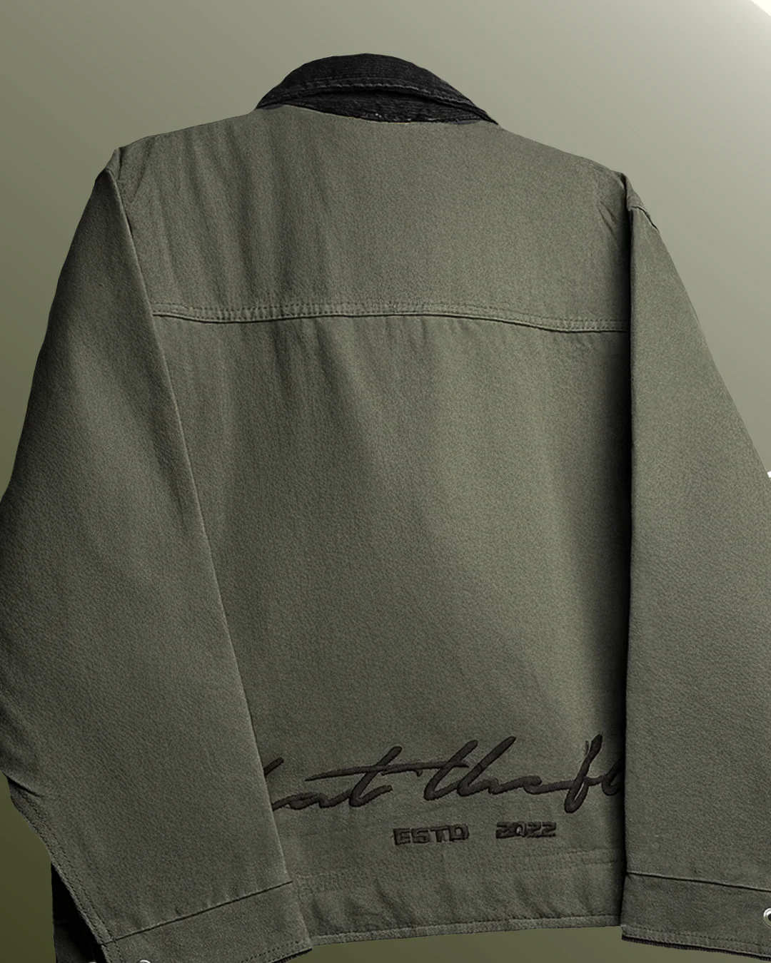 Forest Olive Denim Cord Jacket - Image 5