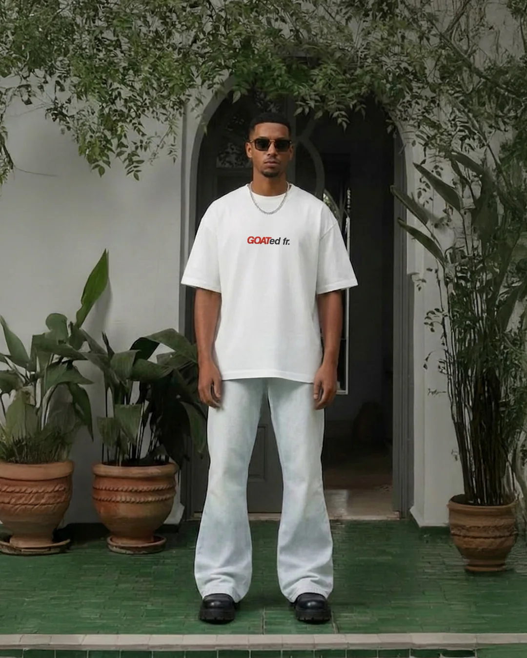 Goat Overnight Heavyweight White T-shirt - Image 5