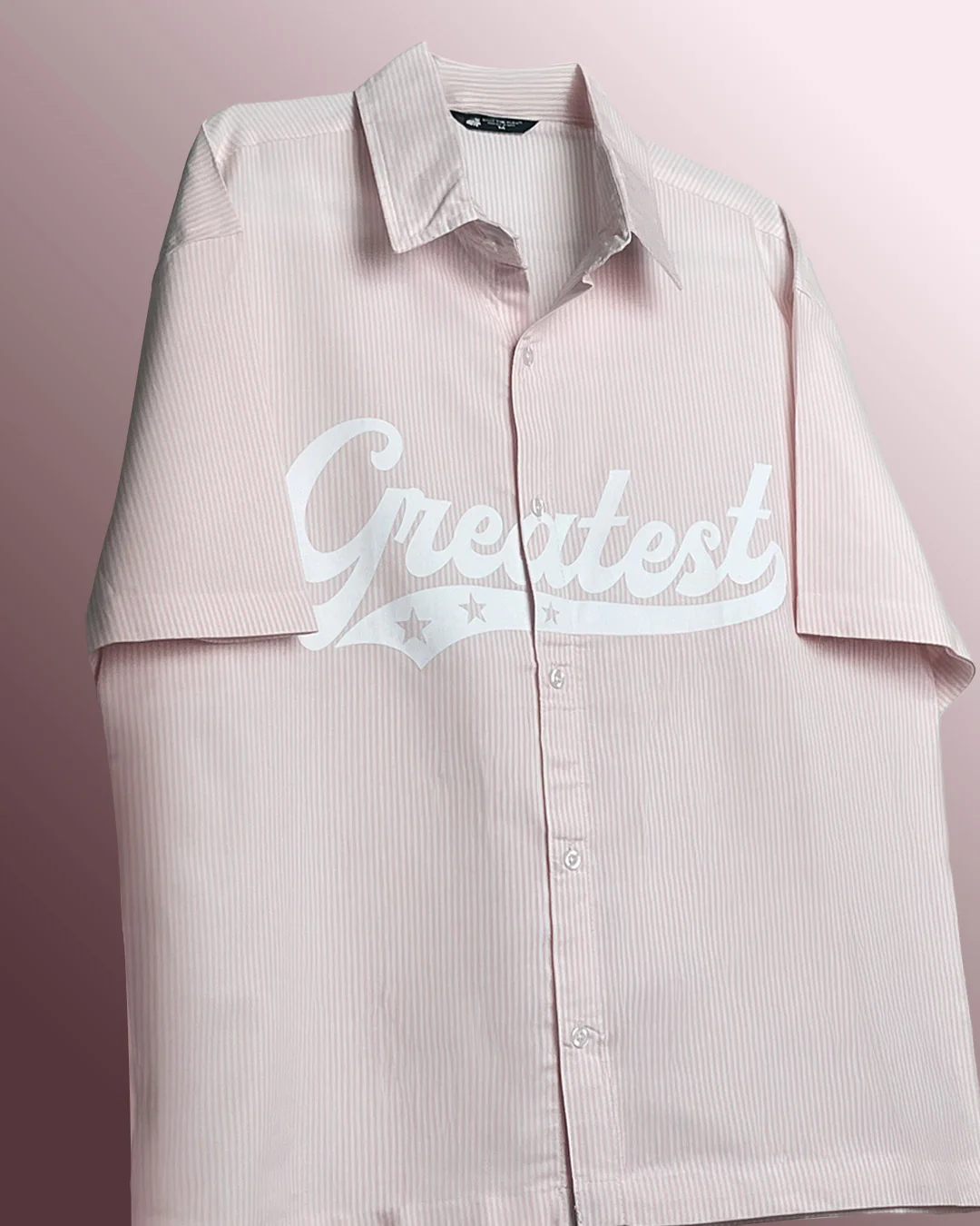 Greatest Pink Half Sleeve Striped Shirt - Image 4