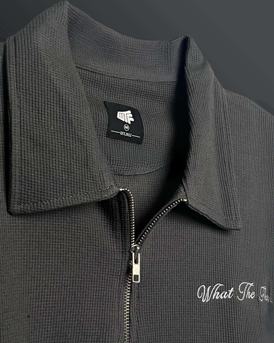 Grey Polo With Zip - Image 5