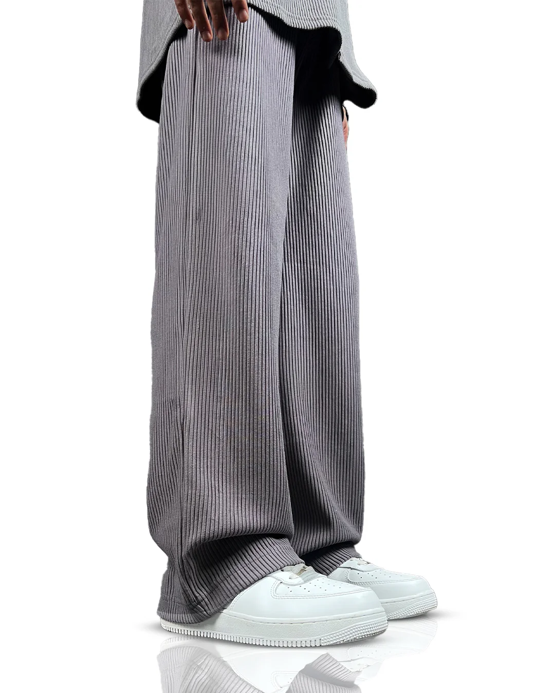 Grey Ribbed Pants - Image 3