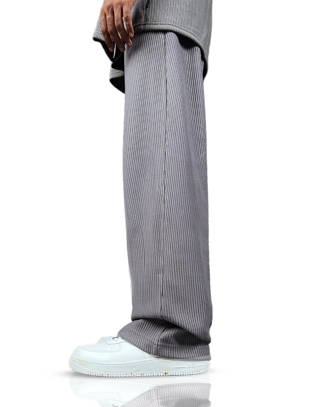 Grey Ribbed Pants - Image 4