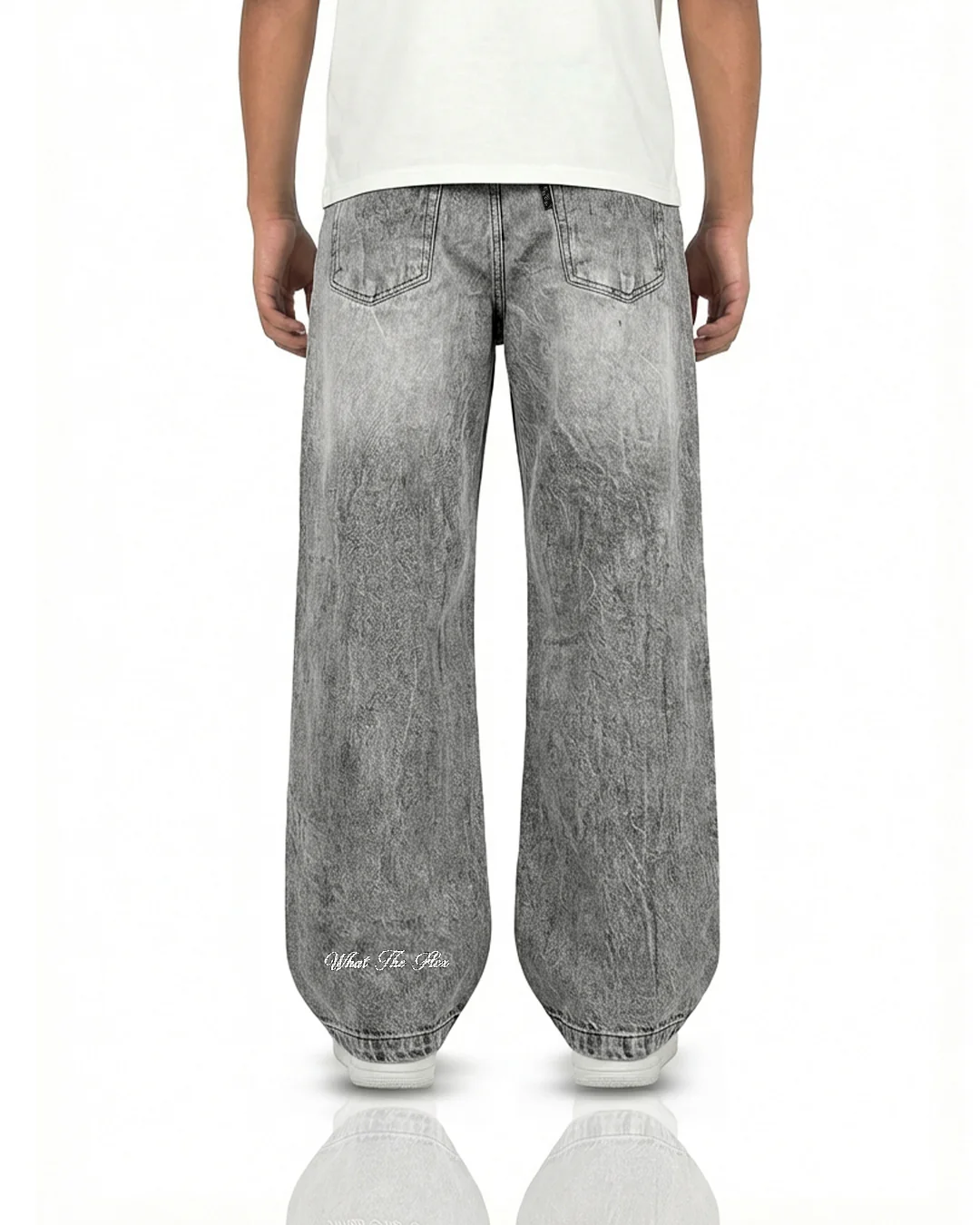 Grey Rugged Baggy Jeans - Image 6
