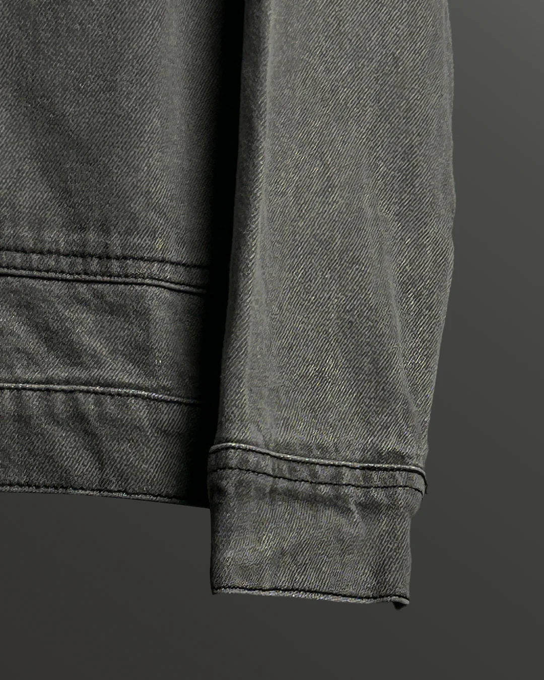 Grey Long Sleeve Stitched Denim Overshirt - Image 8