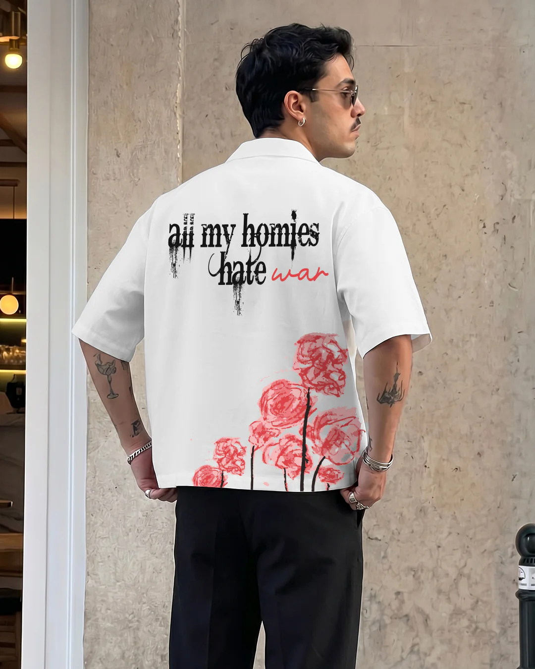 Hate War Half Sleeves Shirt - Image 5