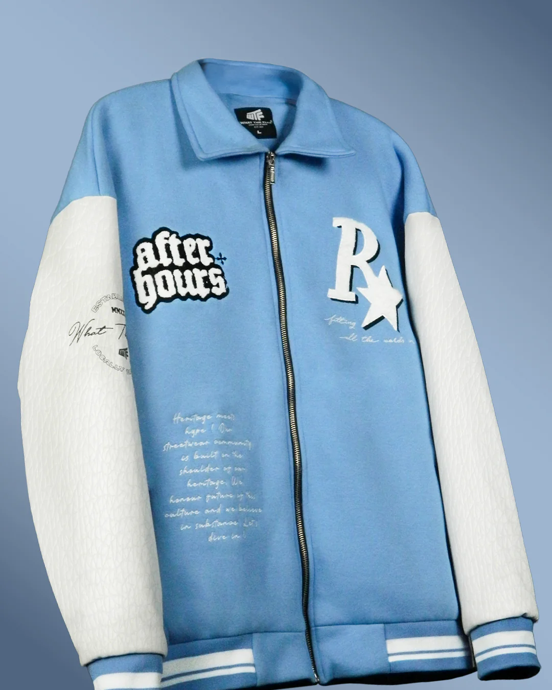 Heritage Light Blue Varsity Jacket - Image 2