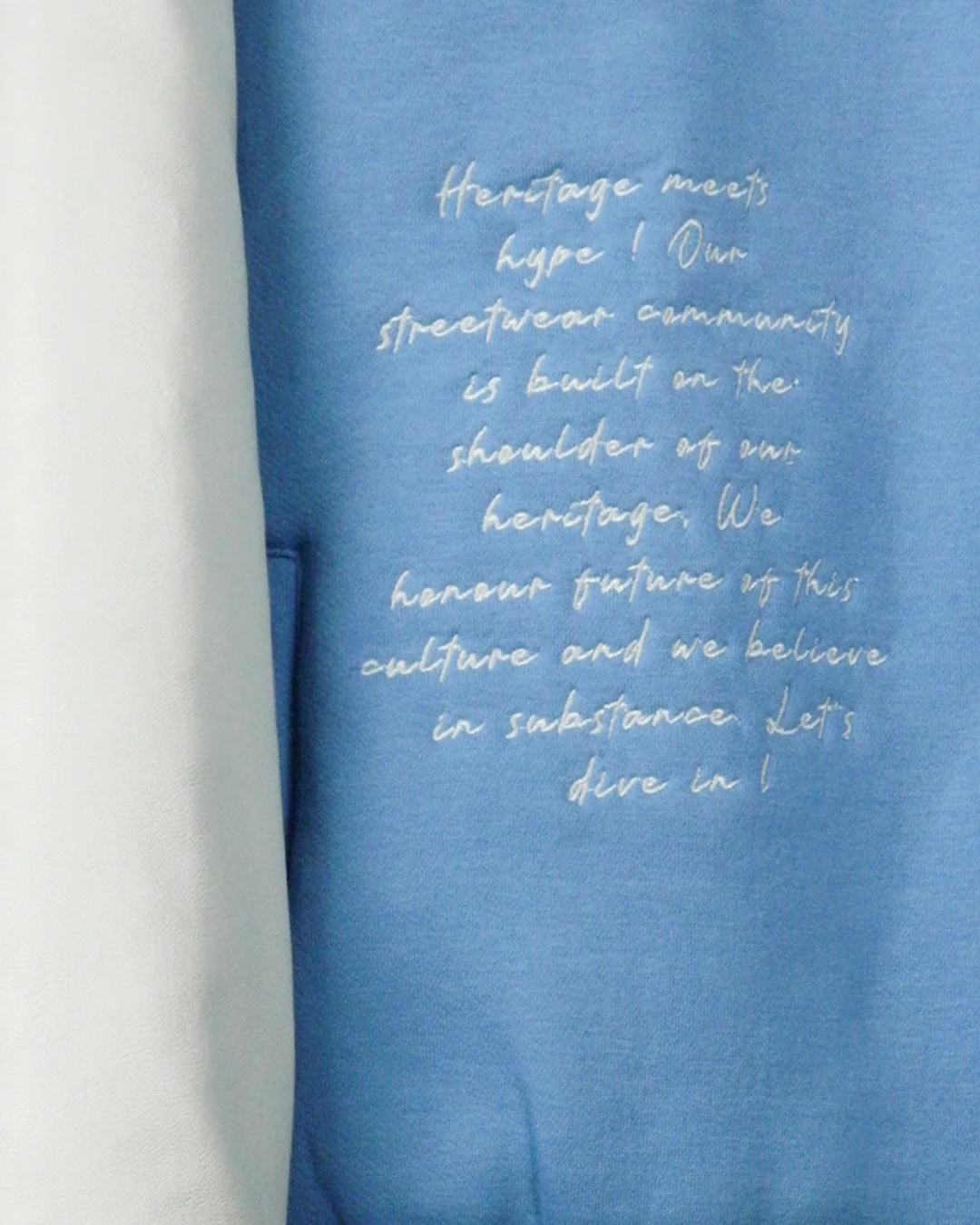 Heritage Light Blue Varsity Jacket - Image 3