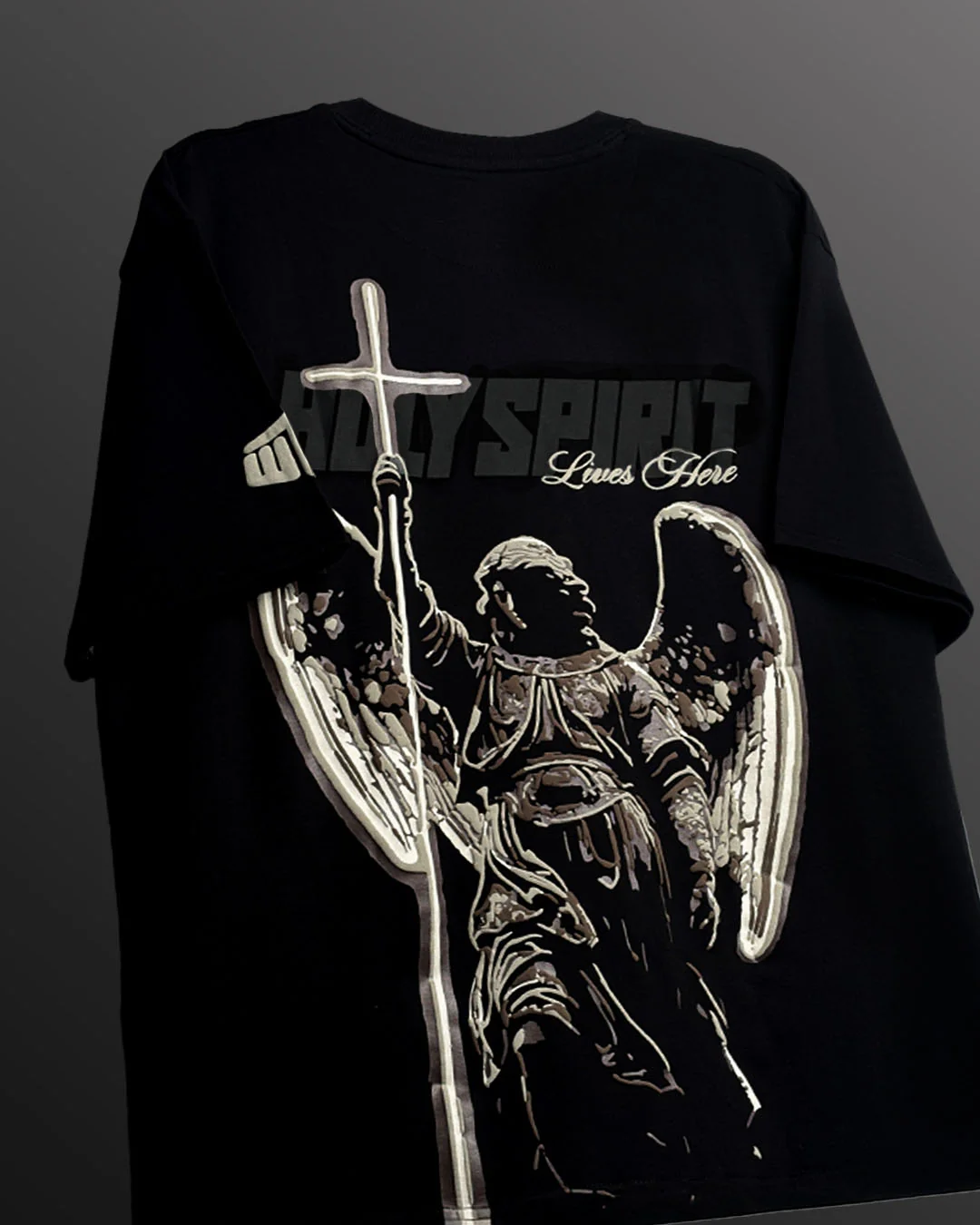 Holy Spirit Black Heavyweight T-Shirt - Image 3