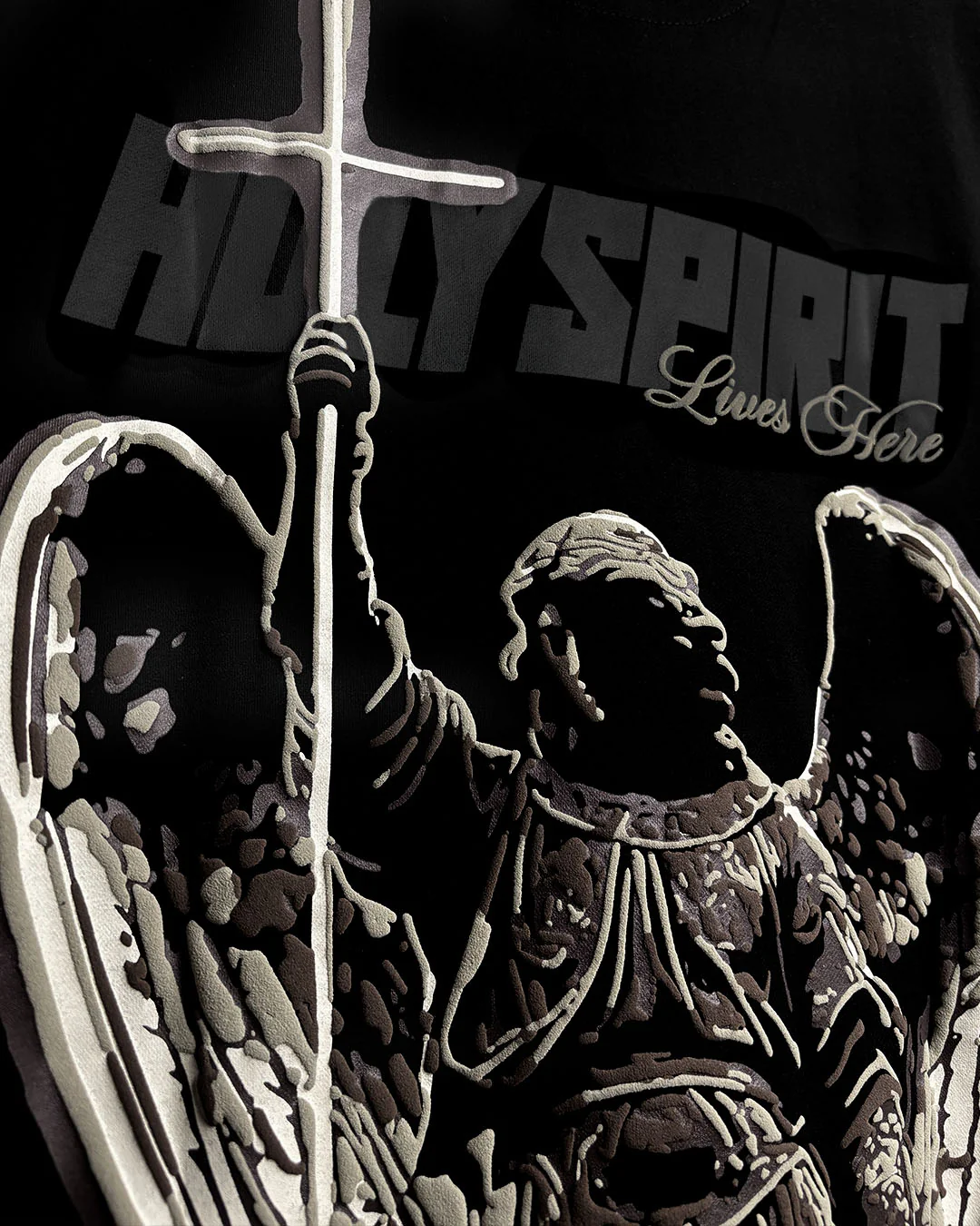 Holy Spirit Black Heavyweight T-Shirt - Image 5