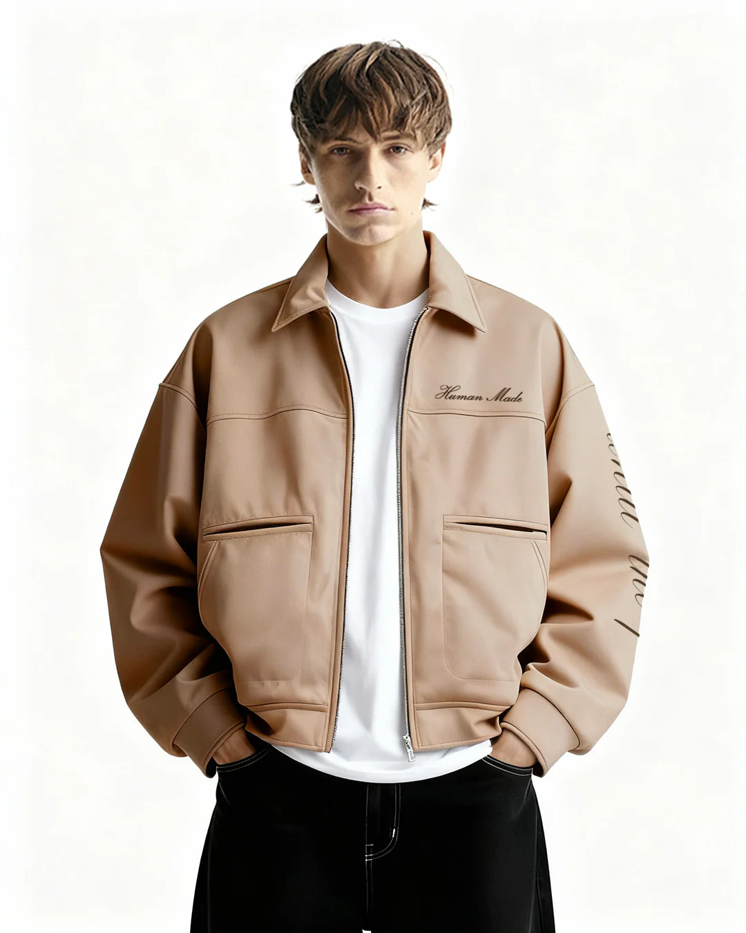 Human Made Cream Suede Jacket - Image 2