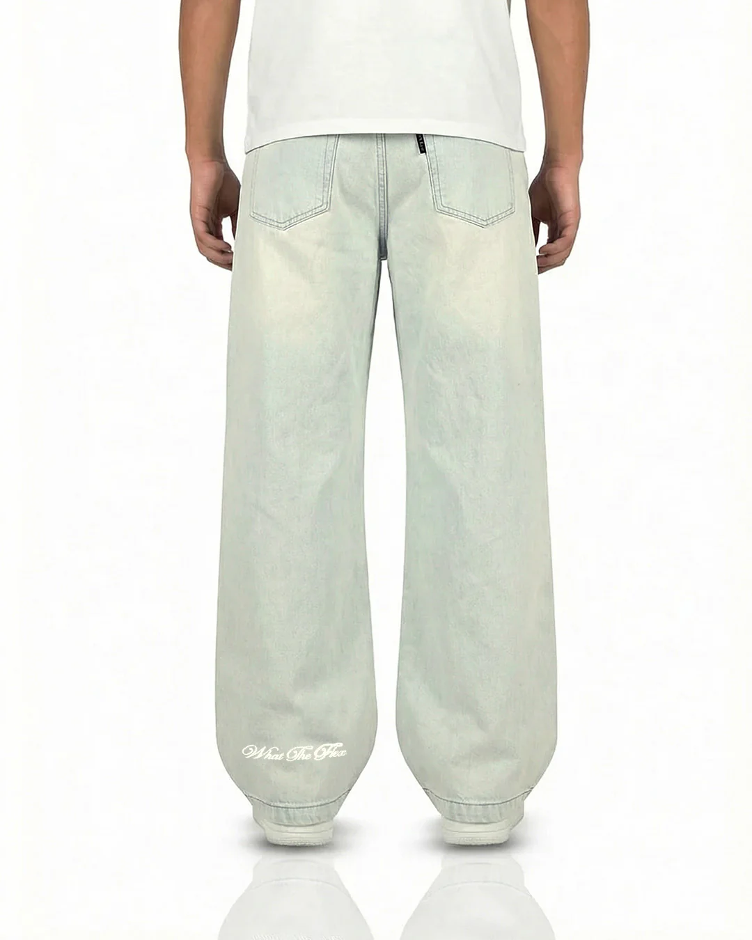 Ice Blue Rugged Baggy Jeans - Image 5