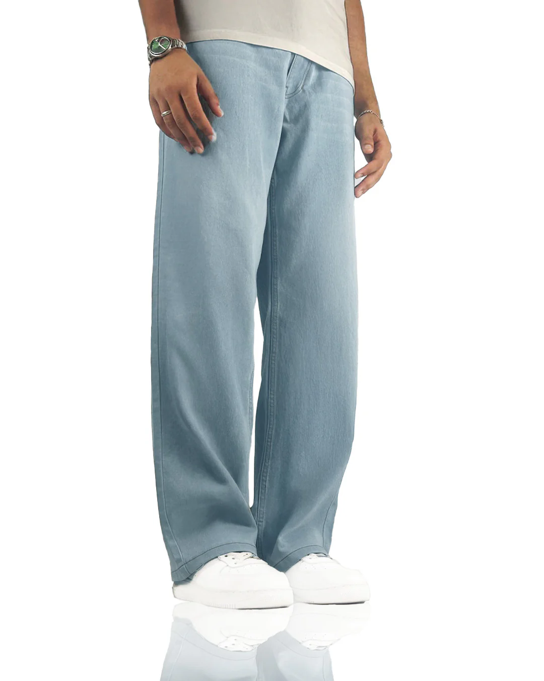 Ice Blue Straight Cut Jeans - Image 4