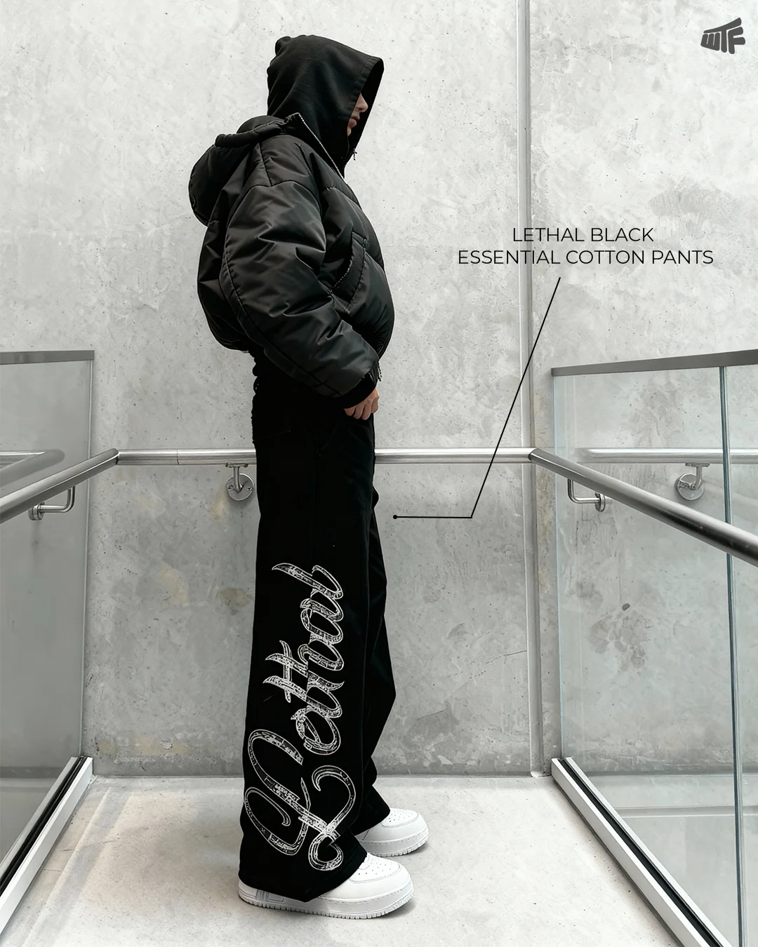 Lethal Black Essential Cotton Pants - Image 3
