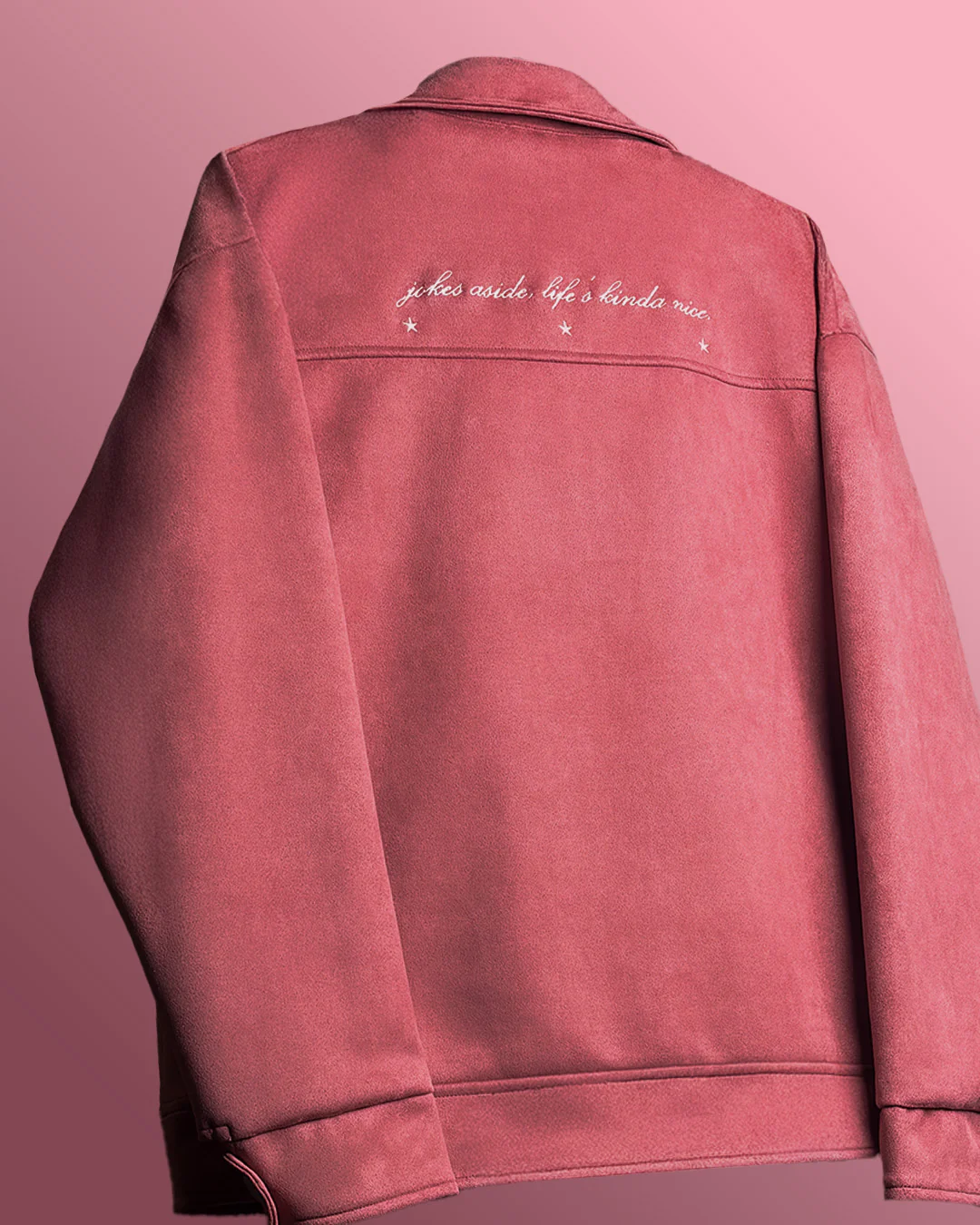 Life's Nice Coral Suede Jacket - Image 4