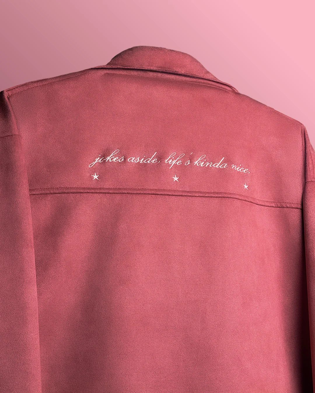 Life's Nice Coral Suede Jacket - Image 6