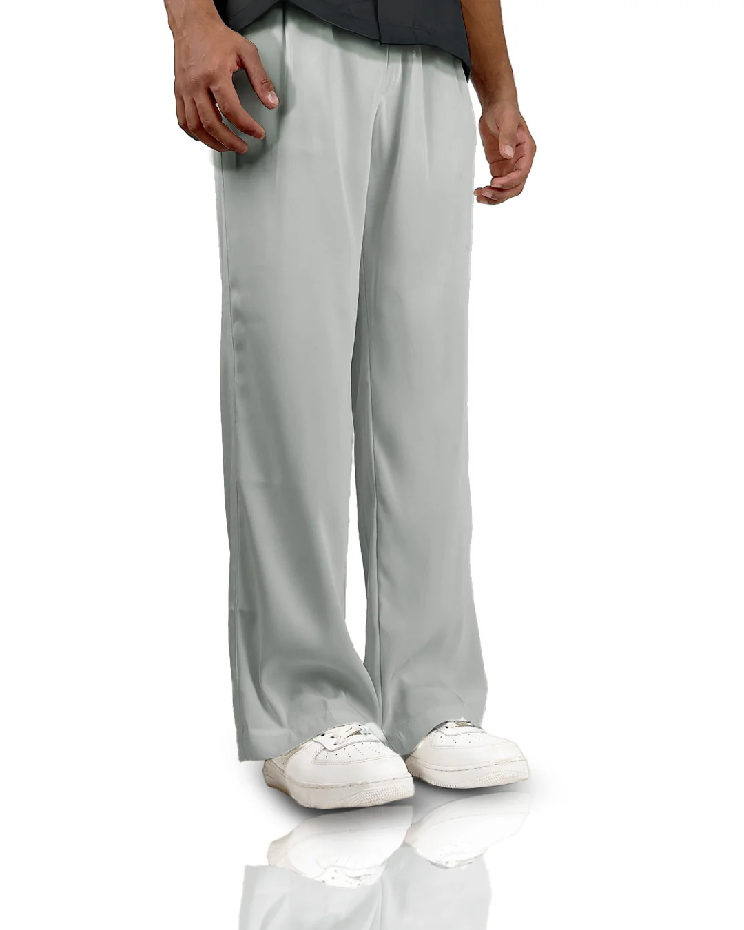 Light Grey Classic Korean Pants - Image 3