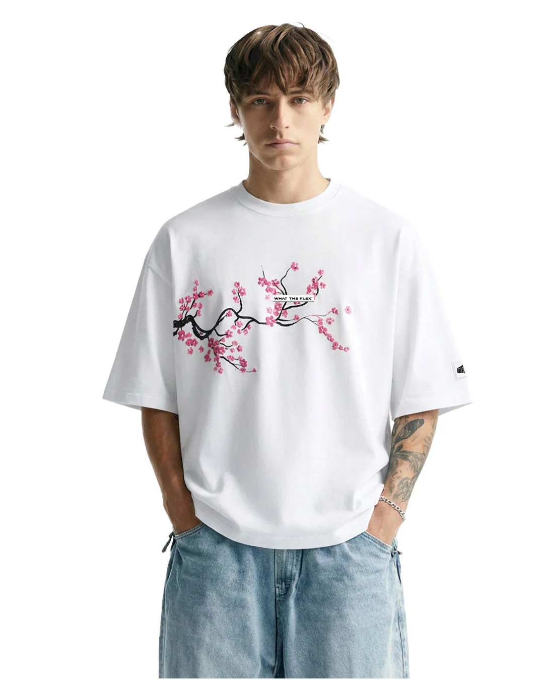 Lost Bloom Boxy-Fit White T-shirt - Image 2