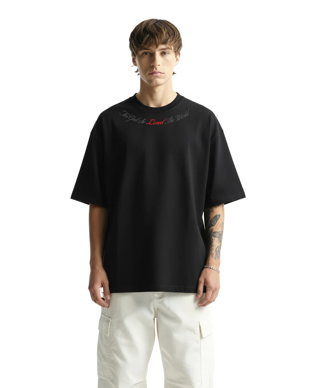 Lost Scriptures Black Embroidery T-Shirt - Image 2