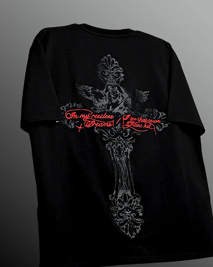 Lost Scriptures Black Embroidery T-Shirt - Image 3