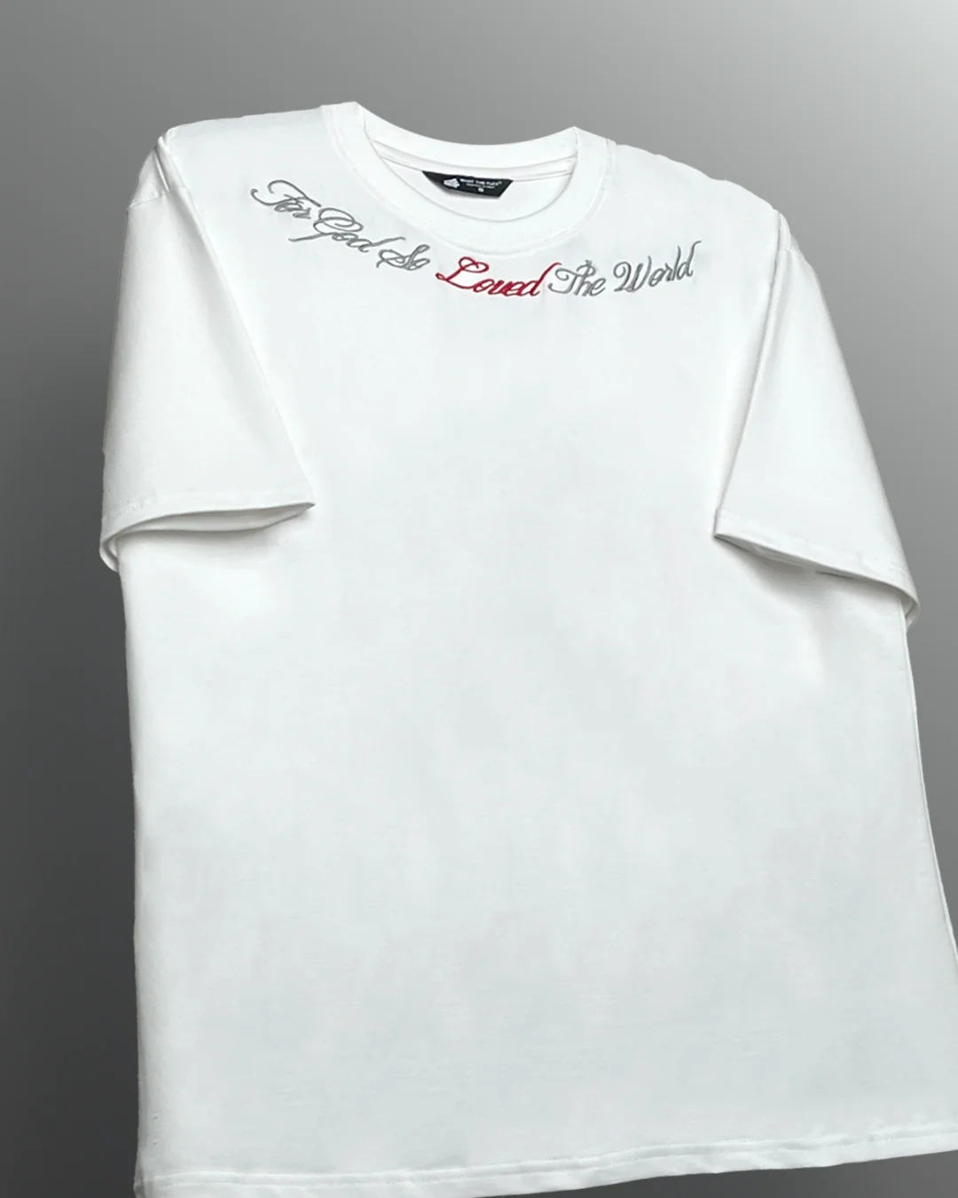 Lost Scriptures Embroidery White T-Shirt - Image 3