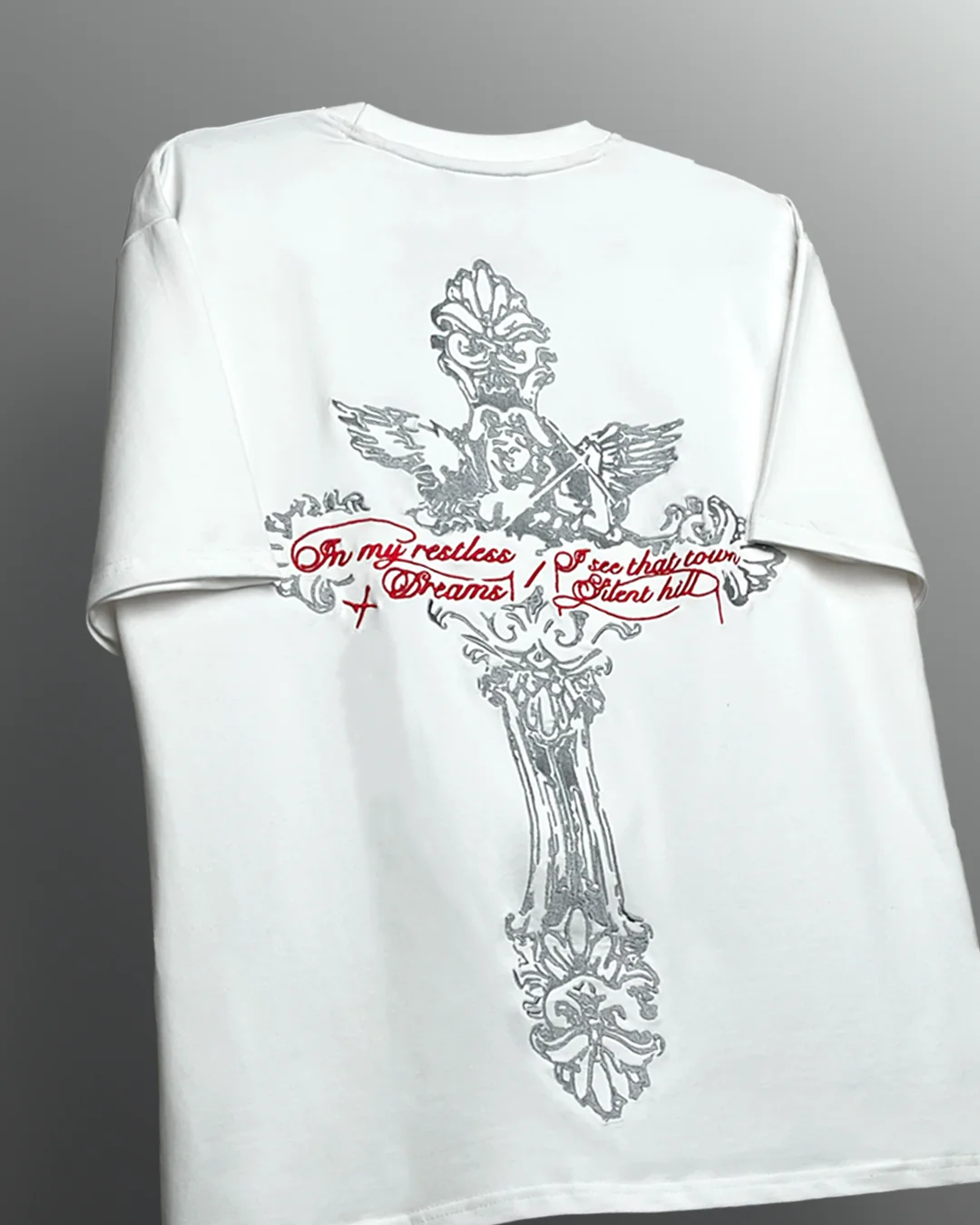 Lost Scriptures Embroidery White T-Shirt - Image 5