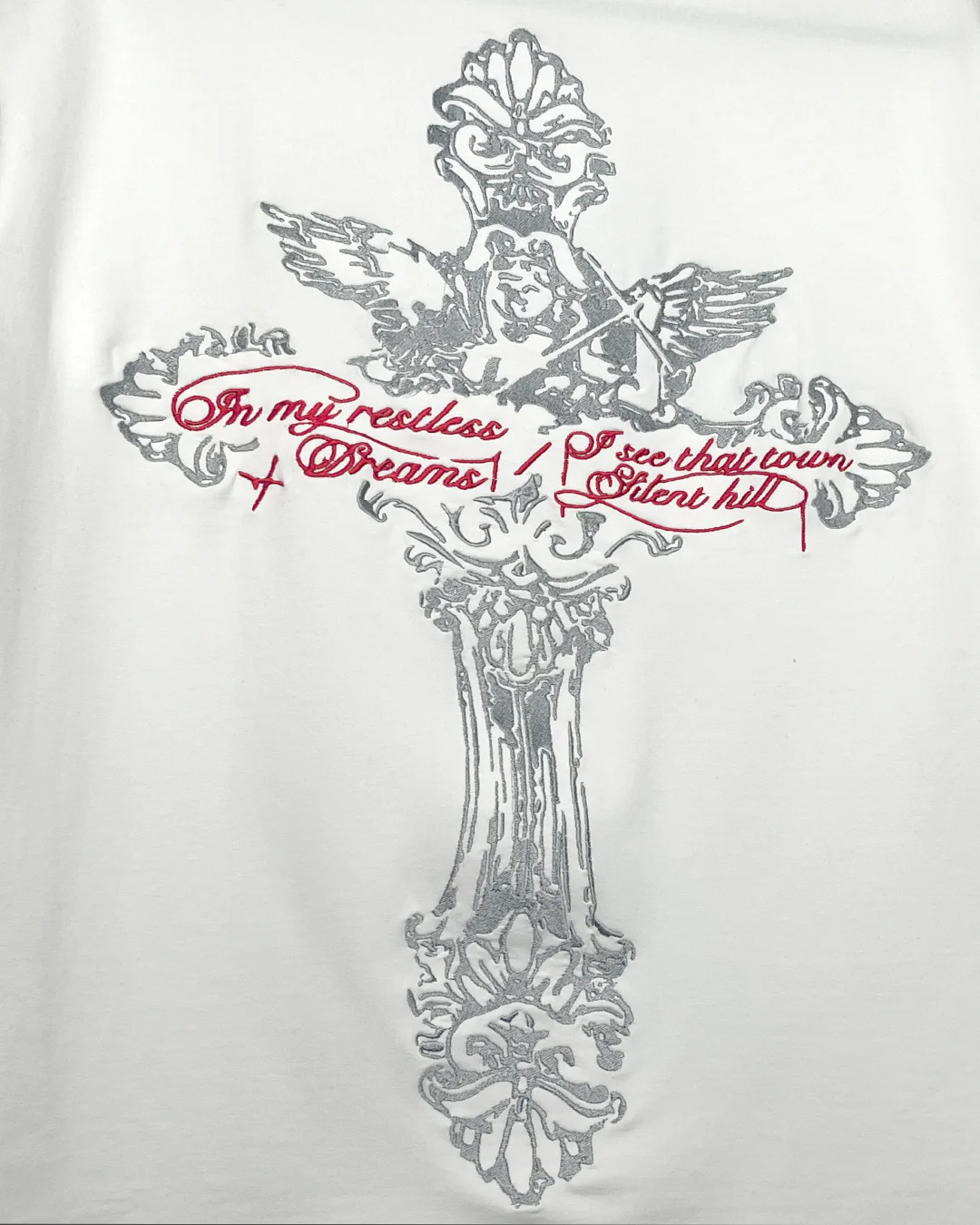 Lost Scriptures Embroidery White T-Shirt - Image 6