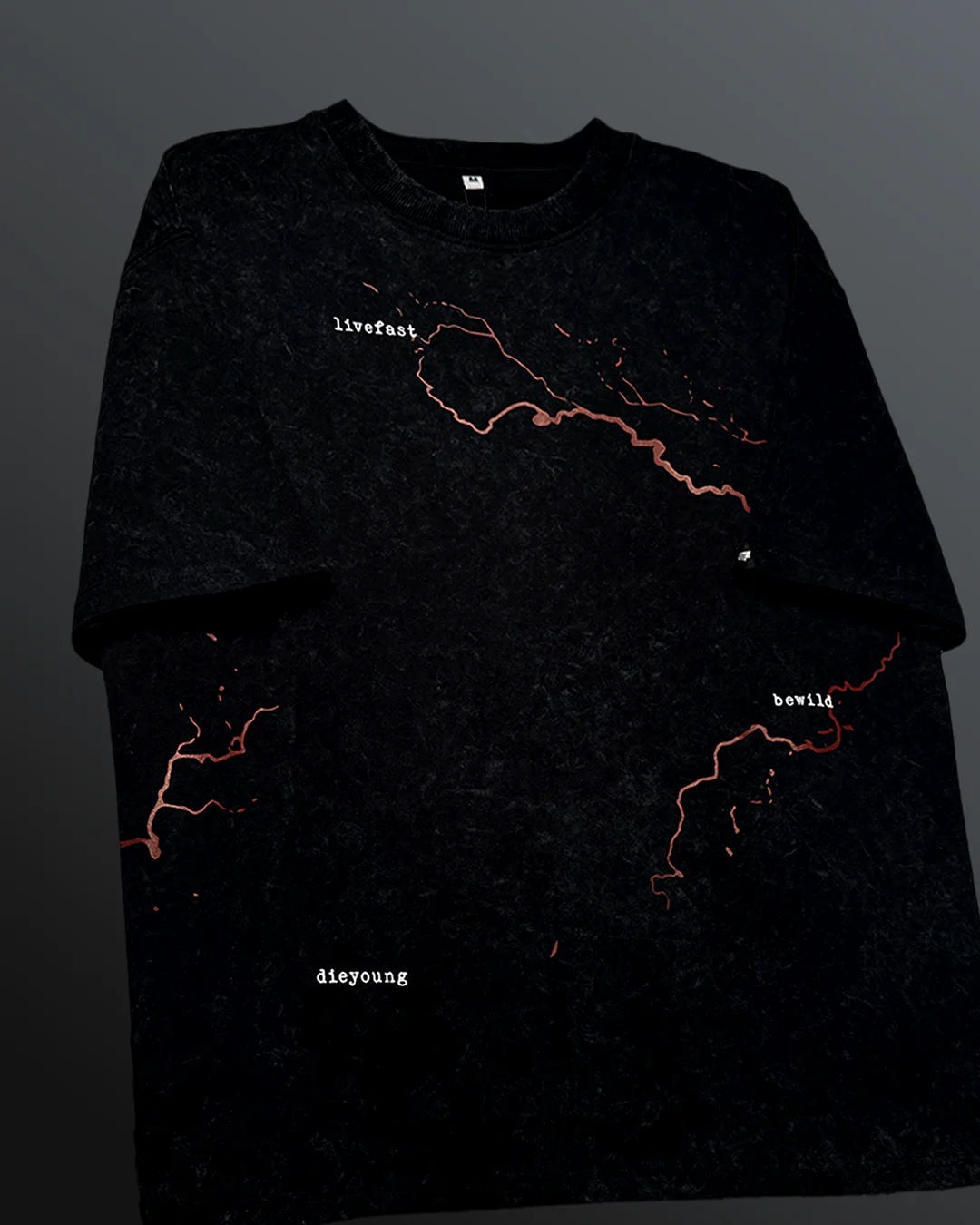 Mayhem Black Acid Wash T-Shirt - Image 4