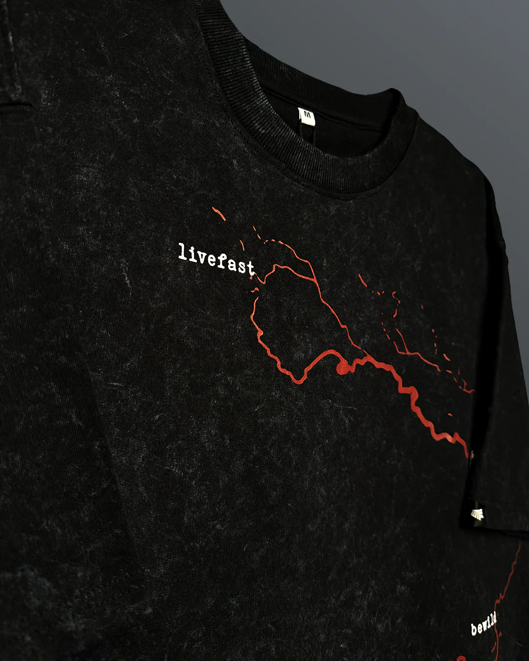 Mayhem Black Acid Wash T-Shirt - Image 6