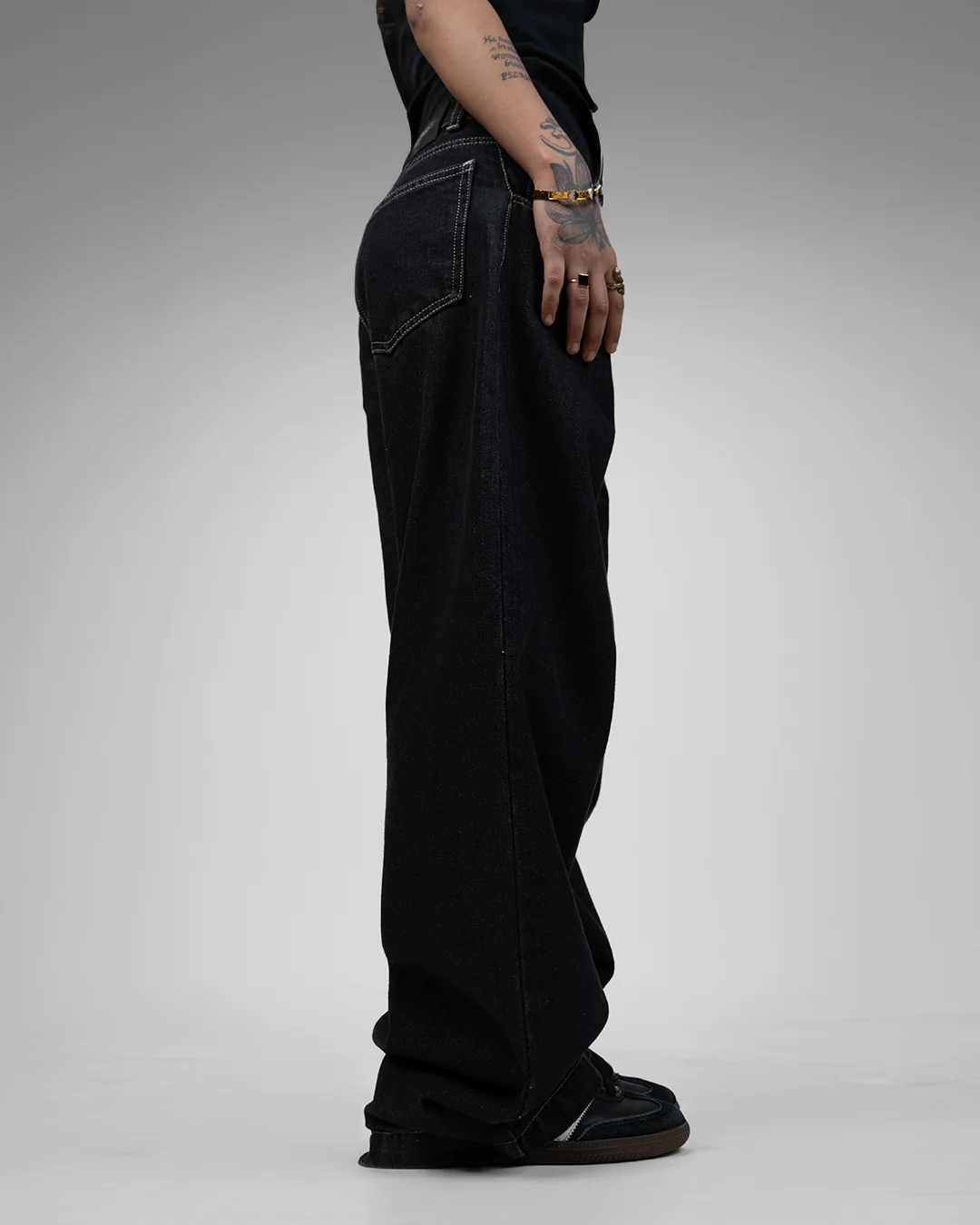 Midnight Black Baggy Jeans - Image 12