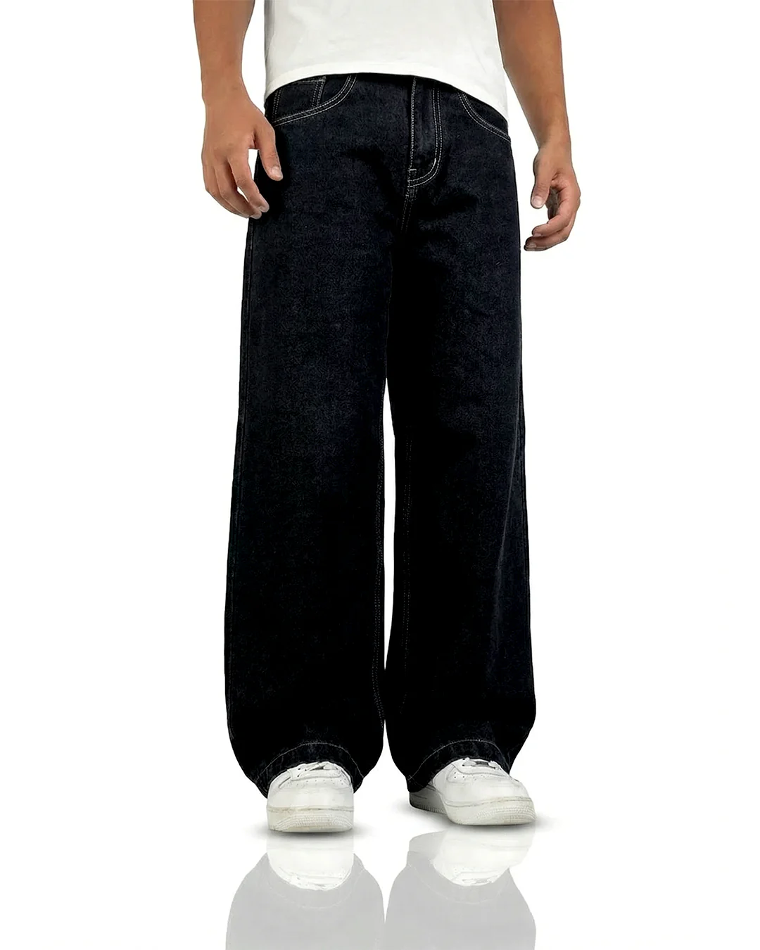 Midnight Black Baggy Jeans - Image 3