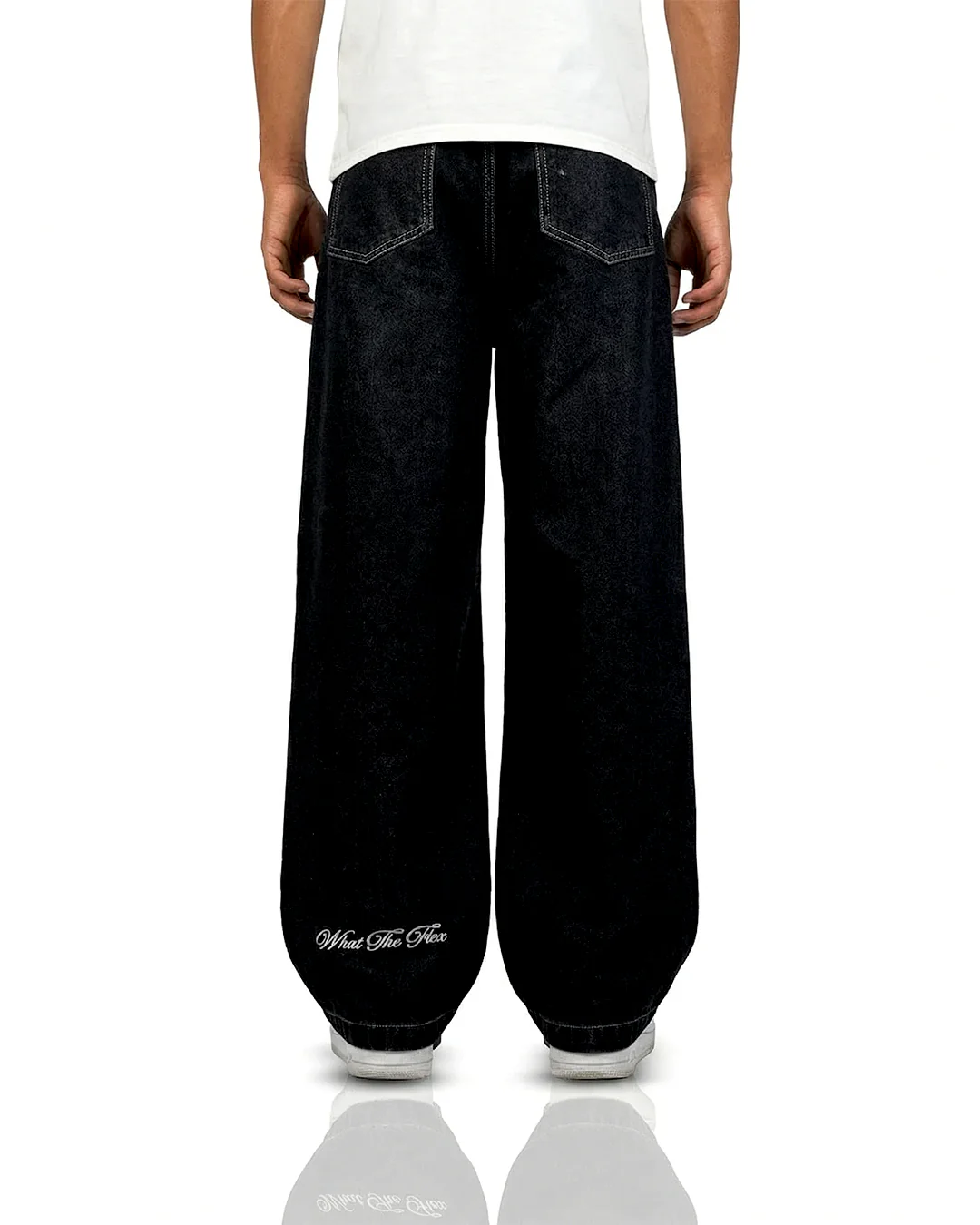 Midnight Black Baggy Jeans - Image 7