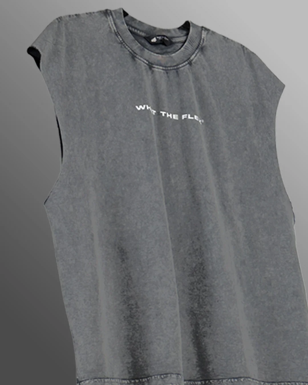 Mutation Grey Acid Wash Boxy Vest - Image 2