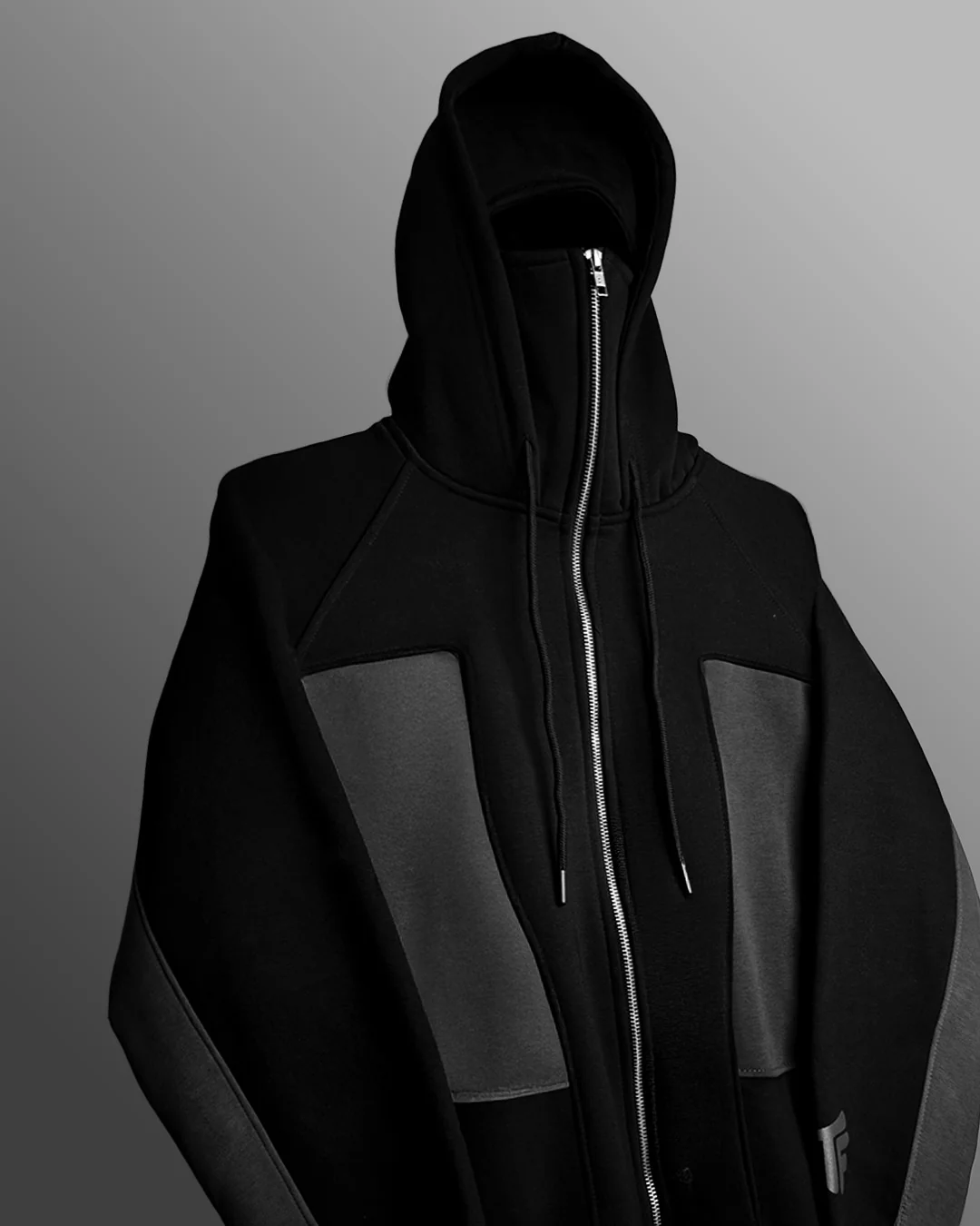 Ninja Masked Zipper Black Hoodie - Image 5