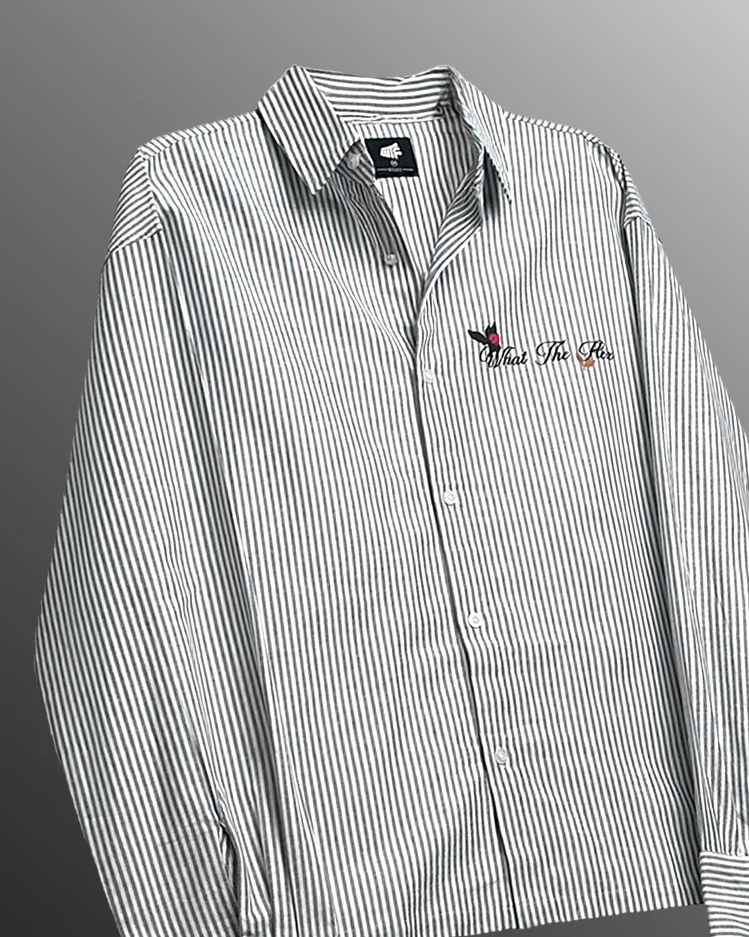 Not Just A Dream Grey Full Sleeves Striped Shirt - Image 5