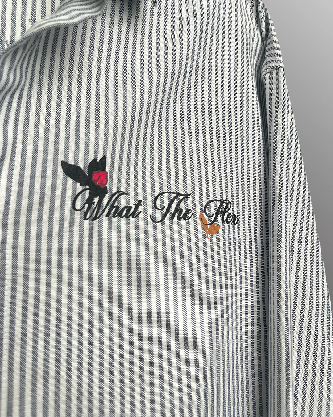Not Just A Dream Grey Full Sleeves Striped Shirt - Image 7