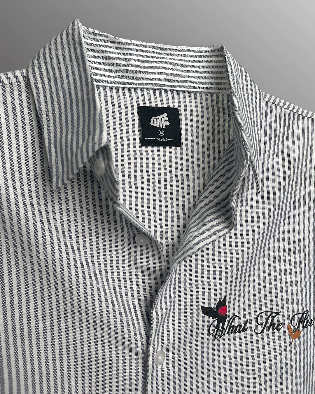 Not Just A Dream Grey Full Sleeves Striped Shirt - Image 8