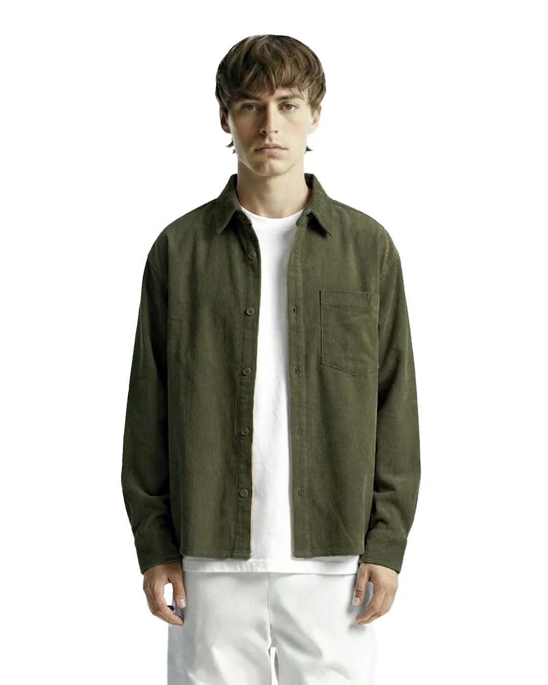 Olive Corduroy Shirt - Image 3