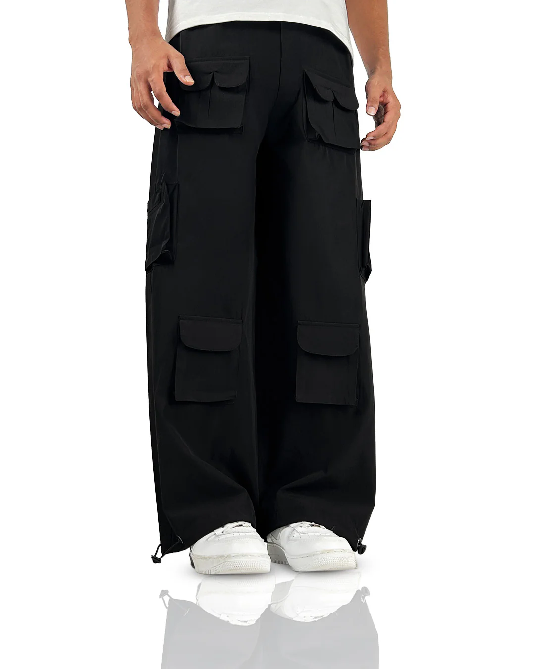 Pocket Talk Black Parachute Pants - Image 2