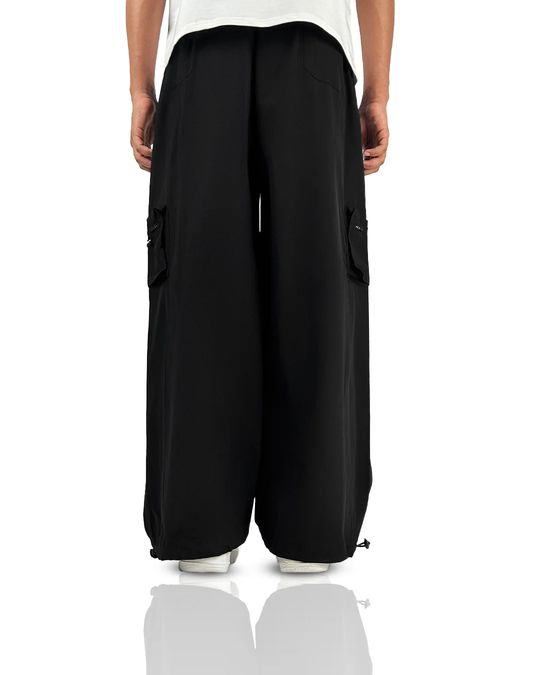 Pocket Talk Black Parachute Pants - Image 3