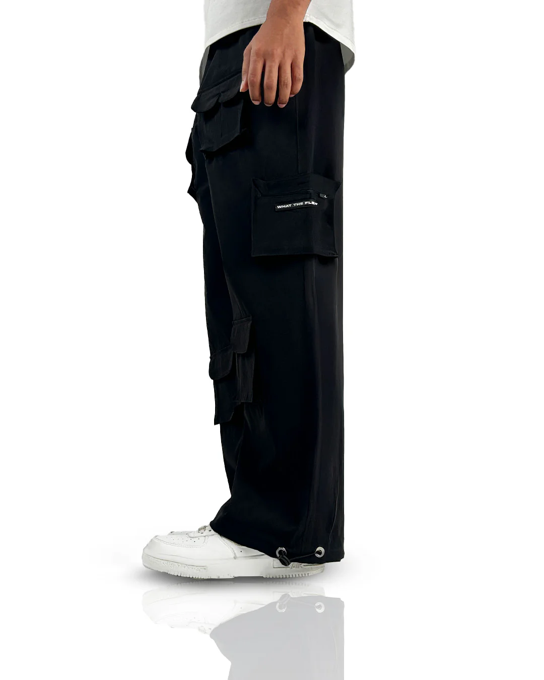 Pocket Talk Black Parachute Pants - Image 4