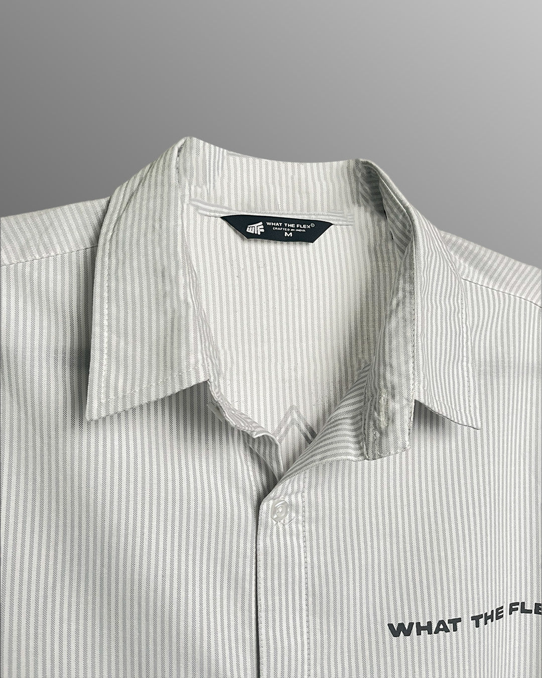 Progress Tribe Full Sleeves Grey and White Striped Shirt - Image 6