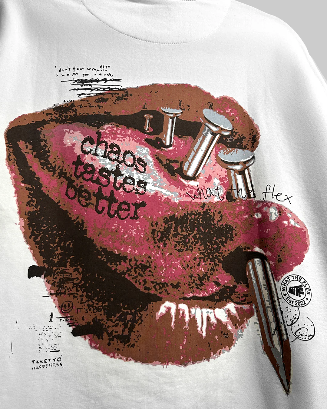 Riot Off White Boxy-Fit White T-shirt - Image 7