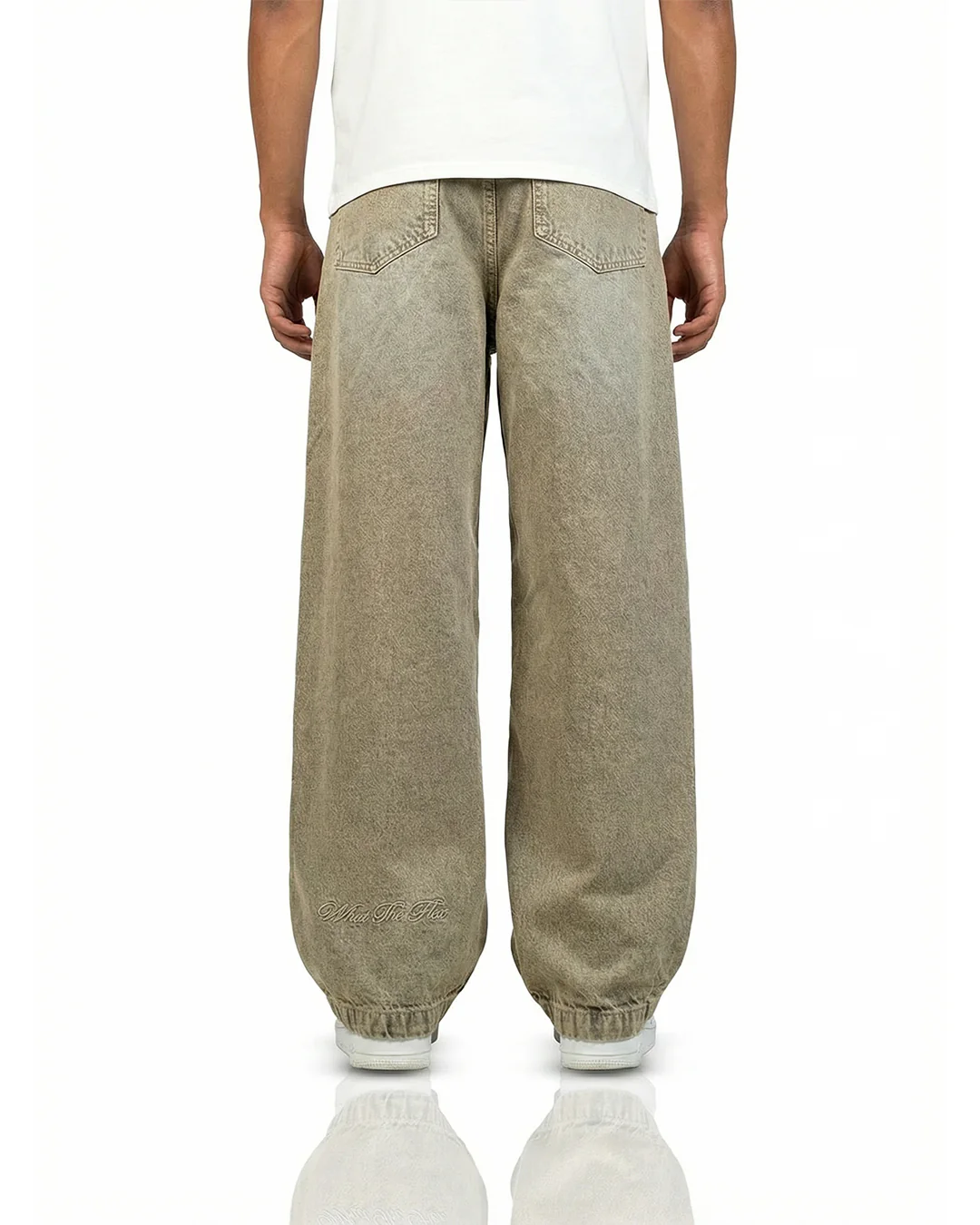 Rust Olive Baggy Denim Jeans - Image 3
