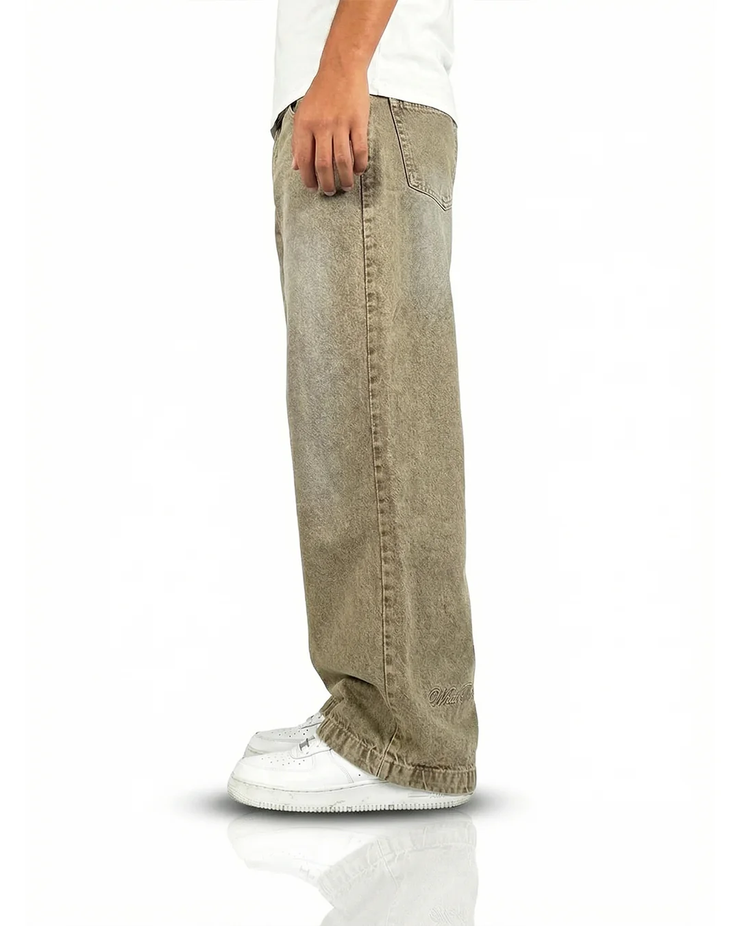Rust Olive Baggy Denim Jeans - Image 6