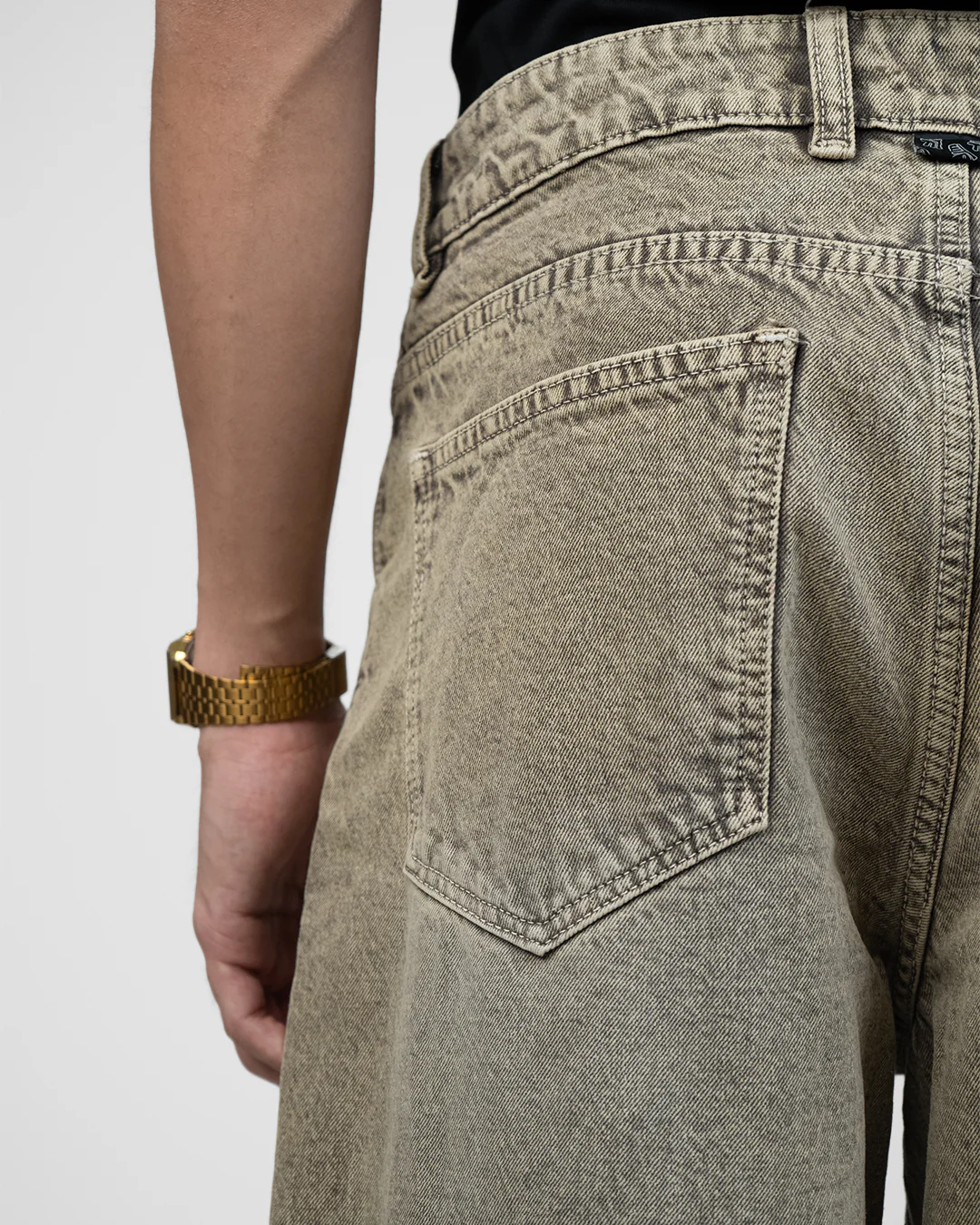 Rust Olive Baggy Denim Jeans - Image 8