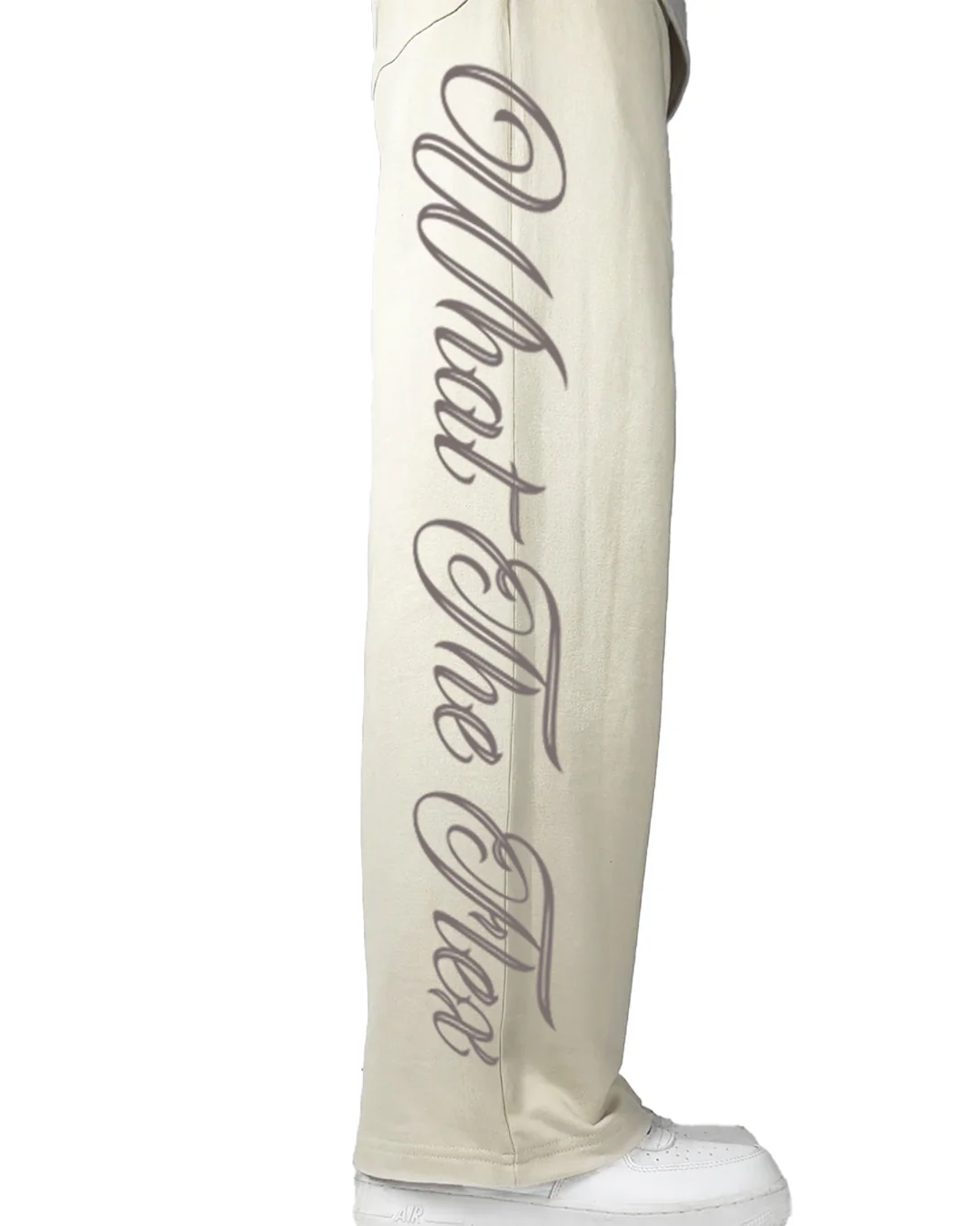 Scripted Cream Essential Cotton Pants - Image 3