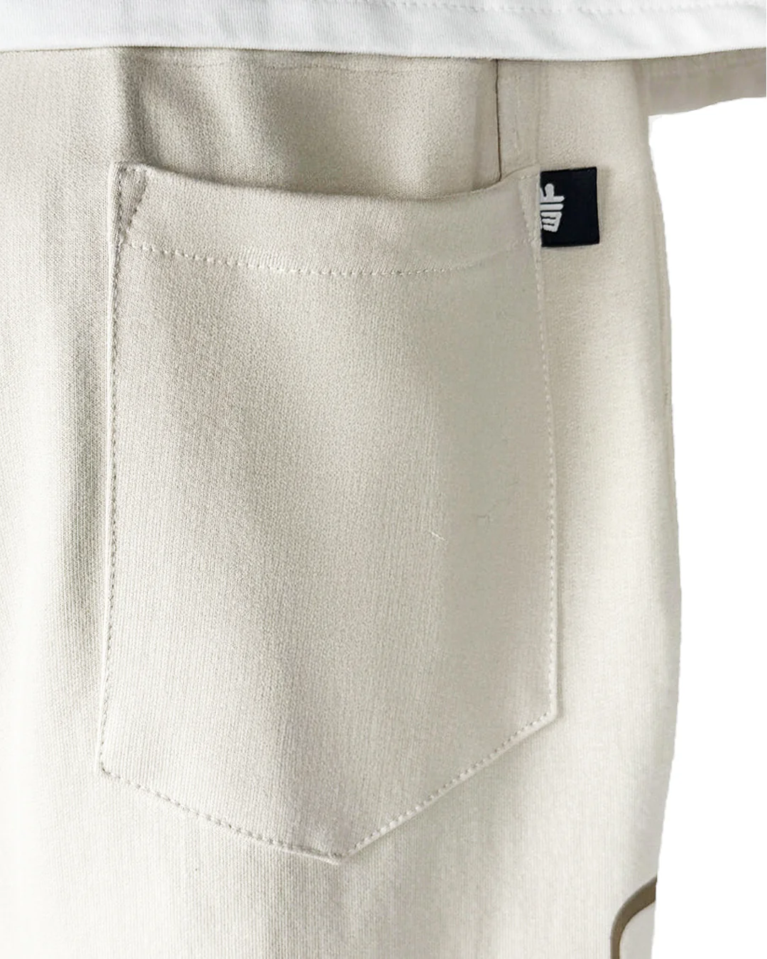 Scripted Cream Essential Cotton Pants - Image 8