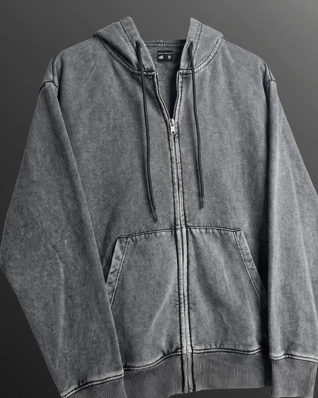 Smoke Grey Zipper Hoodie - Image 4
