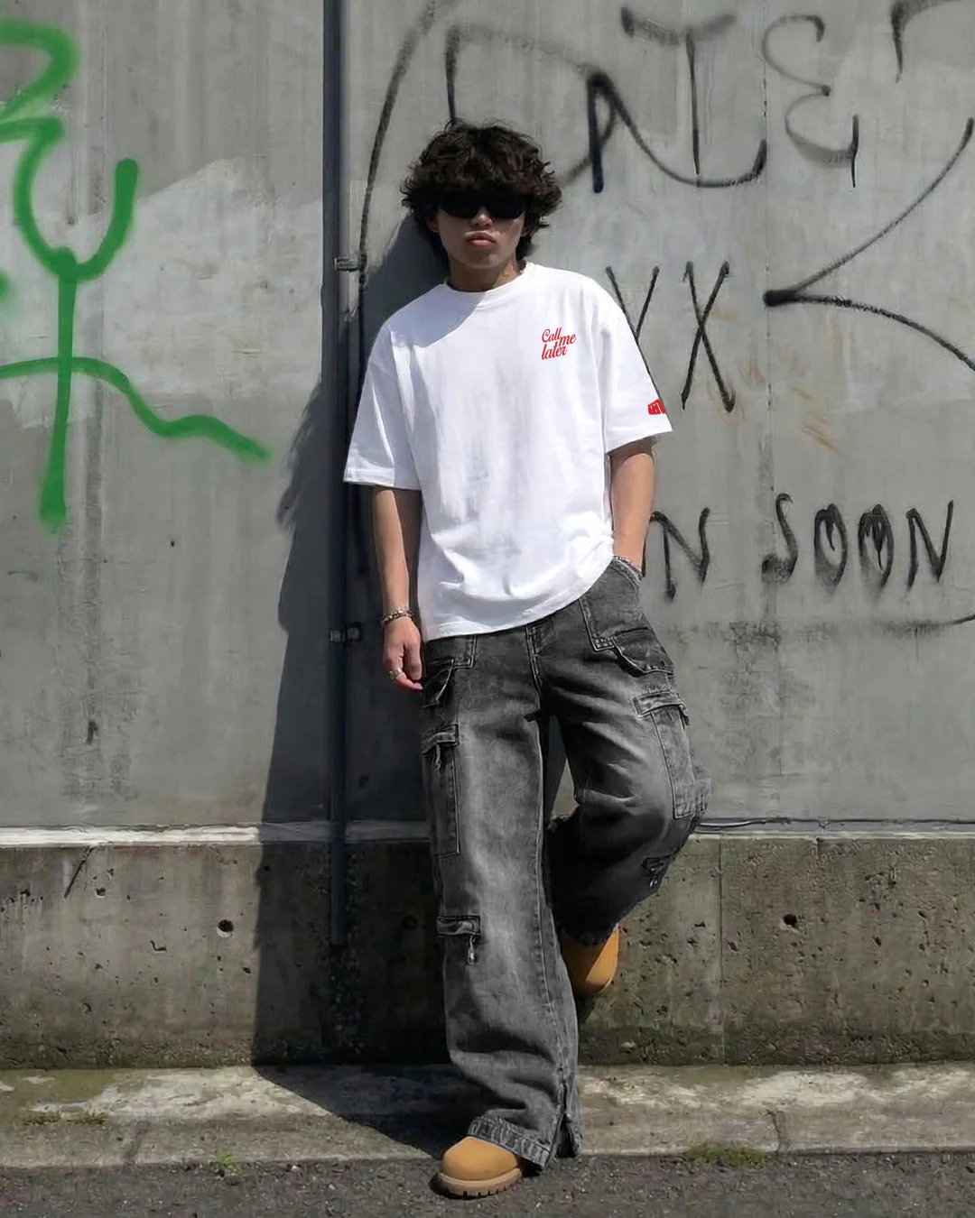 Stash Pocket Cargo Baggy Jeans - Image 3